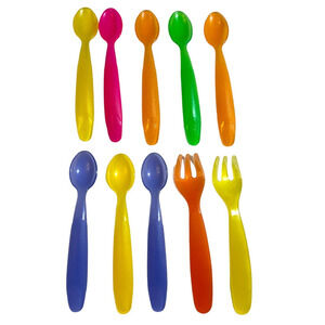 The First Years Baby Infant Feeding Spoons and Forks Plastic Lot of 10 Reusable